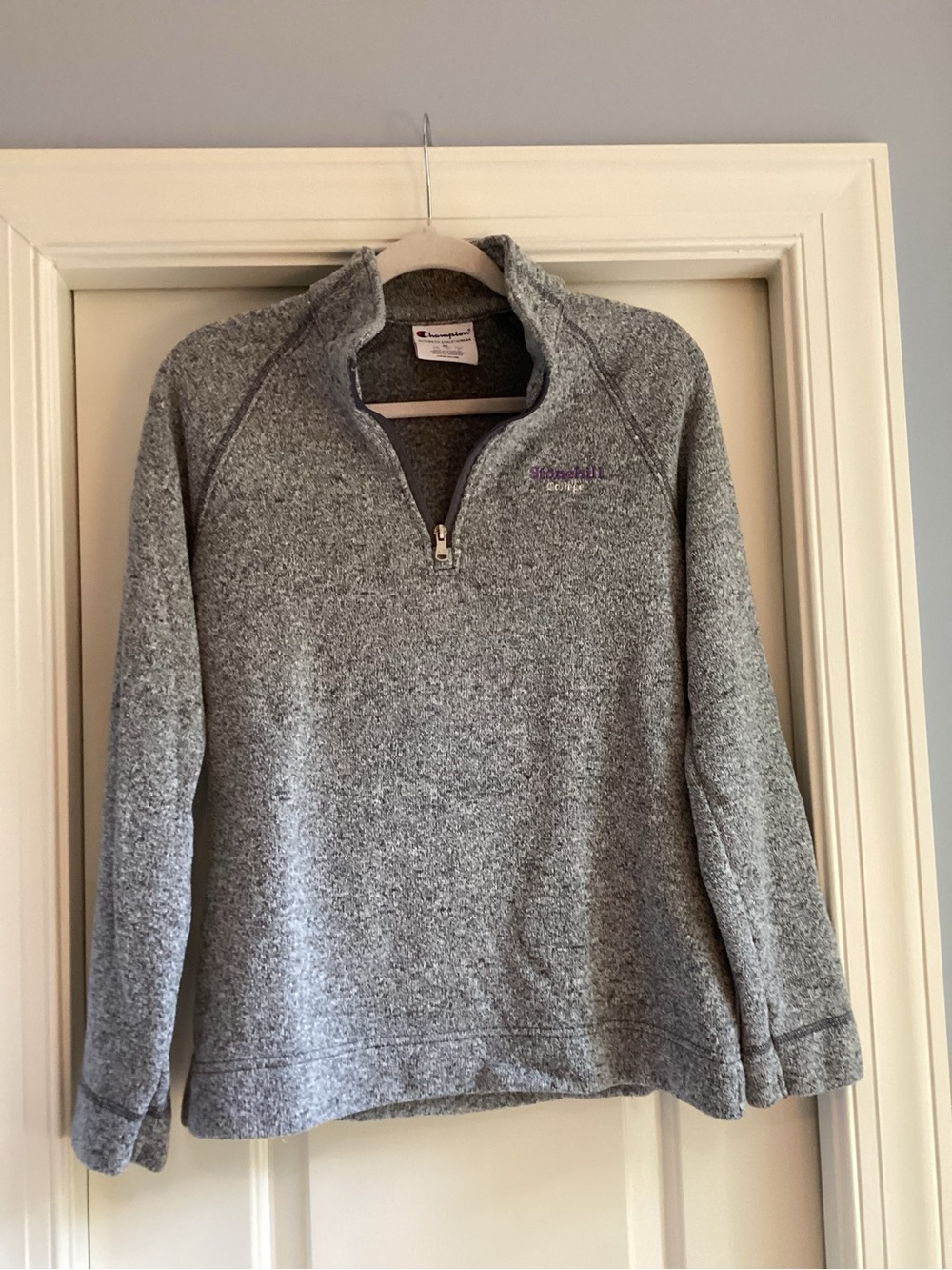 Champion Gray Women's Quarter-Zip Fleece Pullover Stonehill College